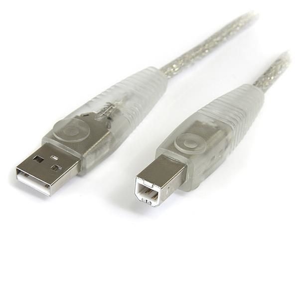 Startech.com 15#039; Transparent USB Cable AB USB2HAB15T
