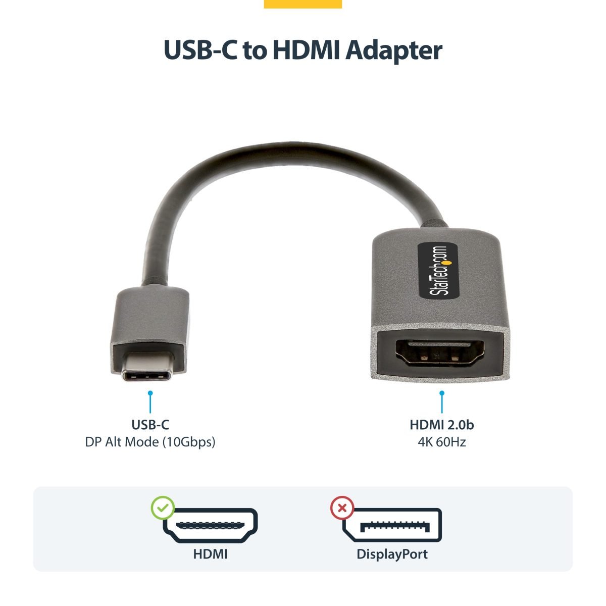 Startech.com USB C to HDMI Adapter 4K 60Hz USBC-HDMI-CDP2HD4K60