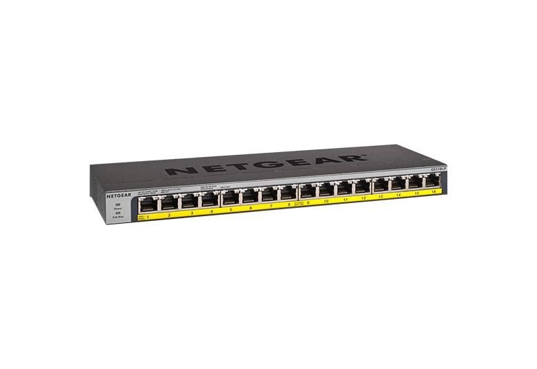 NETGEAR 16Port PoE Plus Gigabit Unmngd GS116PP-100NAS