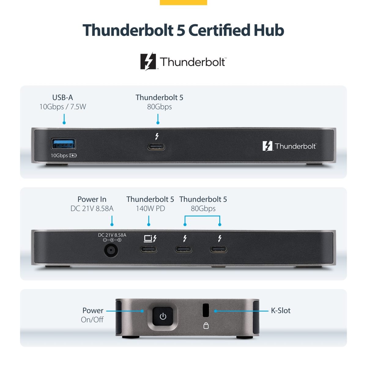Startech.com 4 Port Thunderbolt 5 Hub 303NA-TB5-HUB