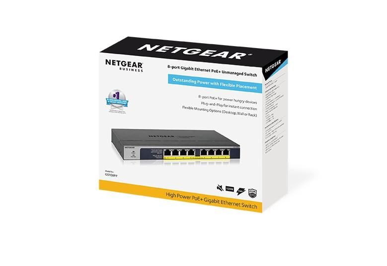 NETGEAR 8 PortGigabit Switch Unmanaged GS108PP-100NAS