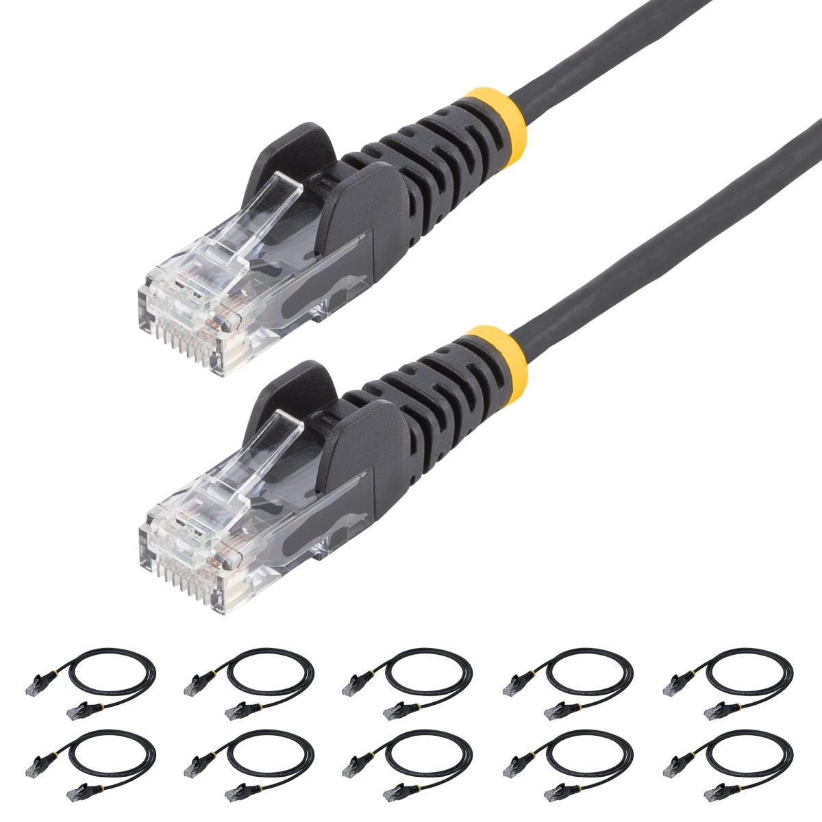 Startech.com 6in Black Slim Cat6 Cable Pack N6PAT6INBKS10PK
