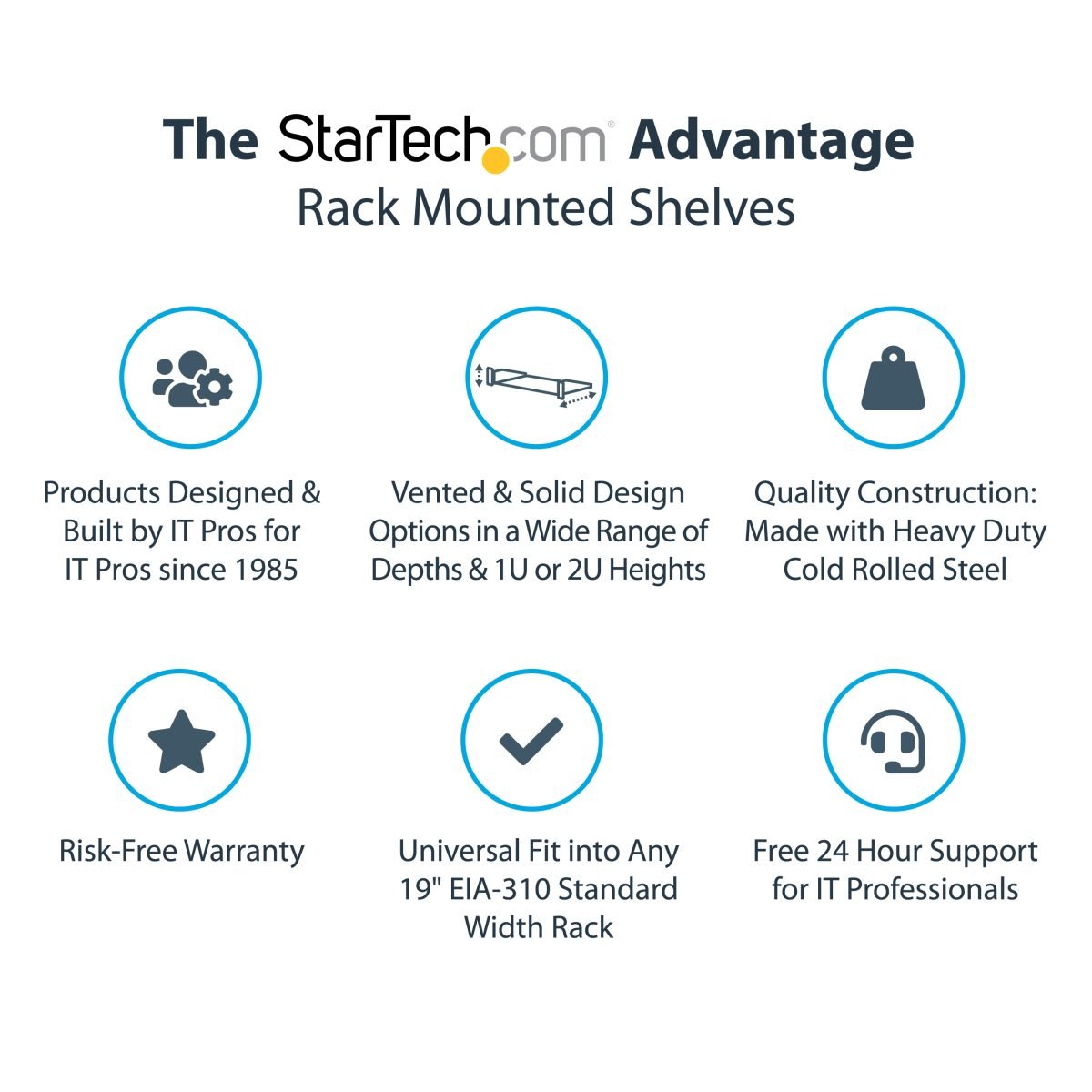 Startech.com 2U 16" Rack Mount Shelf TAA CABSHELFV