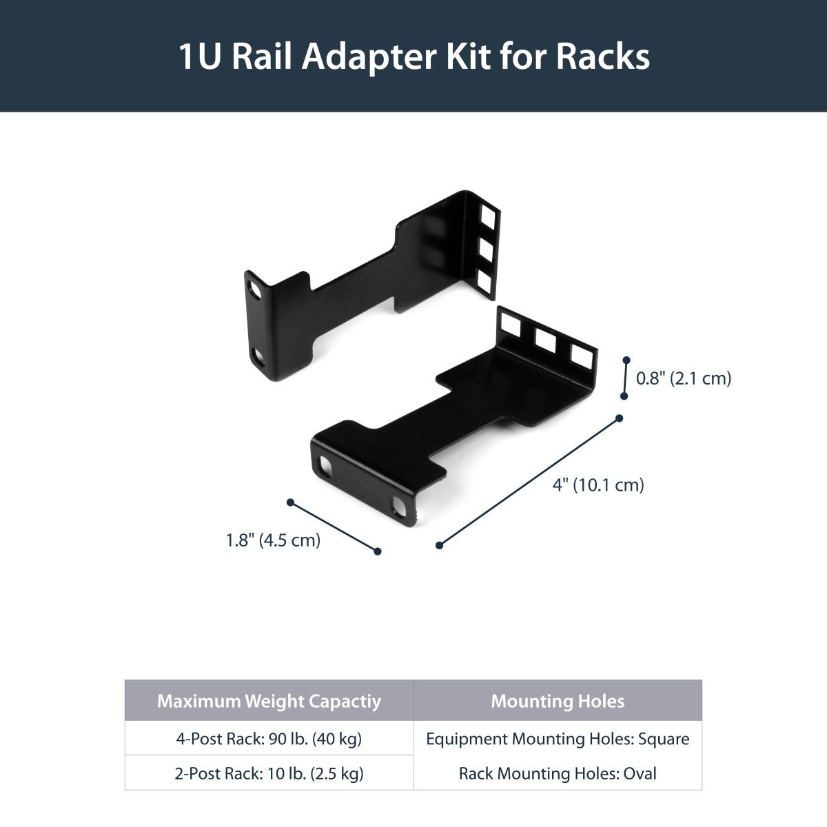 Startech.com 4 Rail Depth Adpt Kit 1U TAA RDA1U