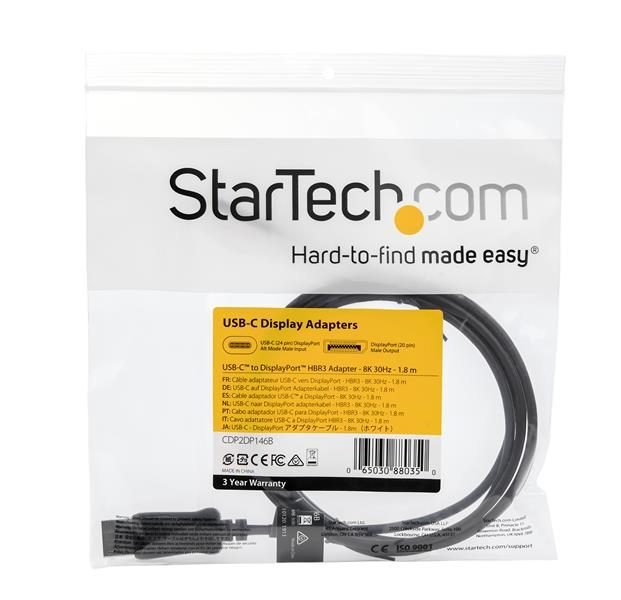 Startech.com 6#039; USB C to DP 1 4 Cable CDP2DP146B