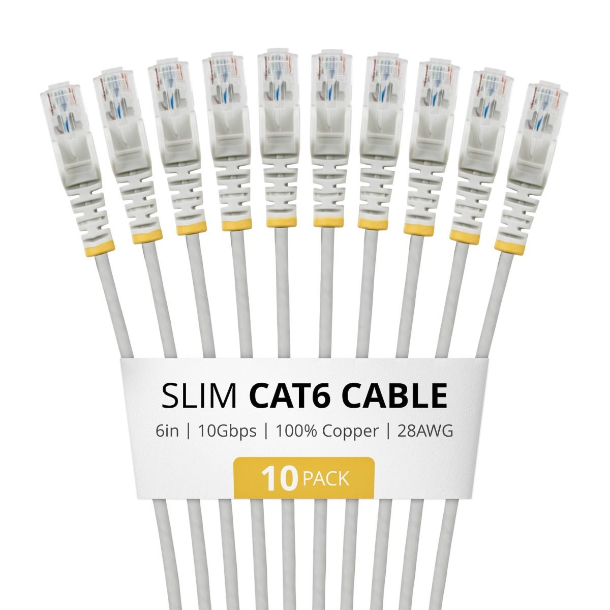 Startech.com 6in Gray Slim Cat6 Cable Pack N6PAT6INGRS10PK