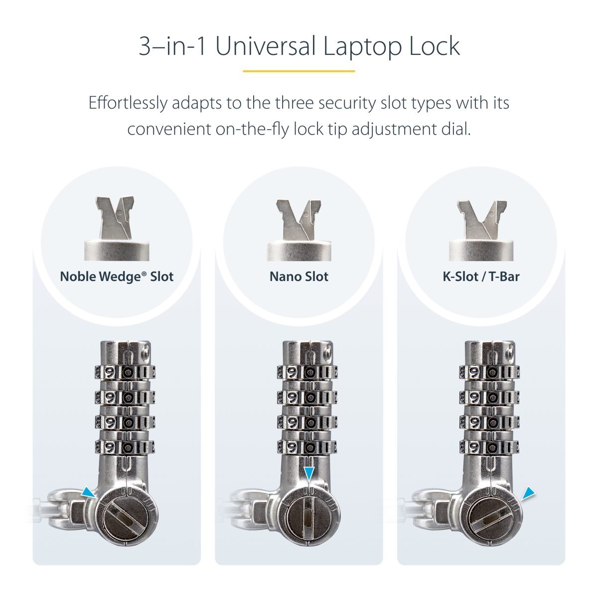 Startech.com Universal Laptop Lock 3 in 1 UNIVC4D-LAPTOP-LOCK