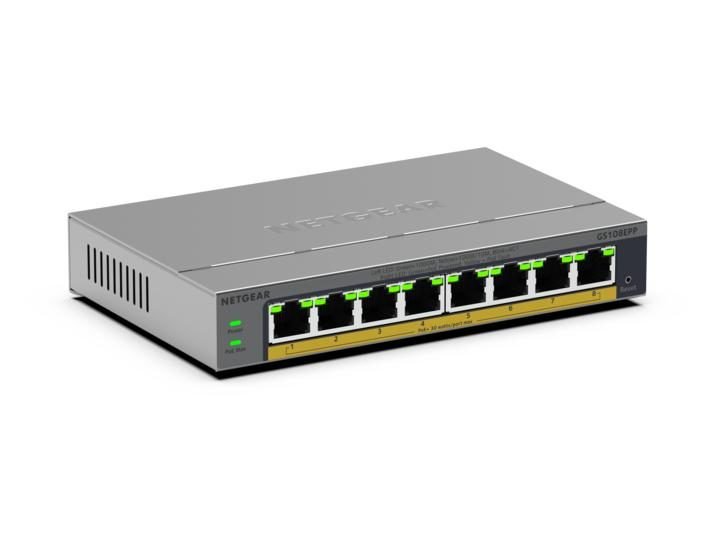 NETGEAR 8-P Gig Easy Smart PoE+ Switch GS108EPP-100NAS