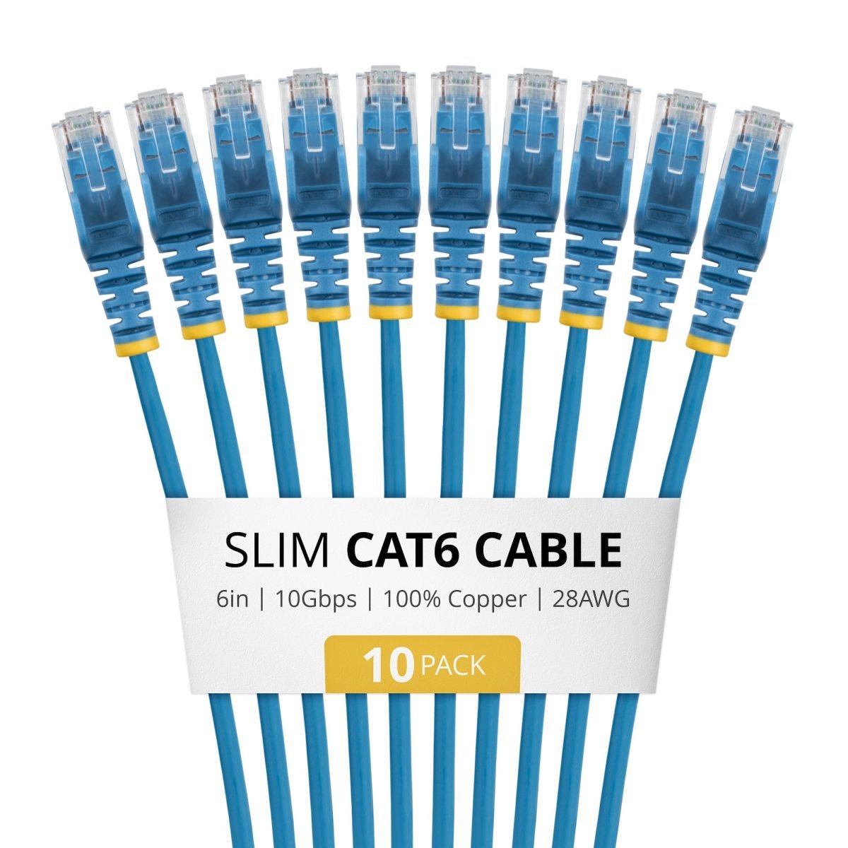 Startech.com 6in Blue Slim Cat6 Cable Pack N6PAT6INBLS10PK