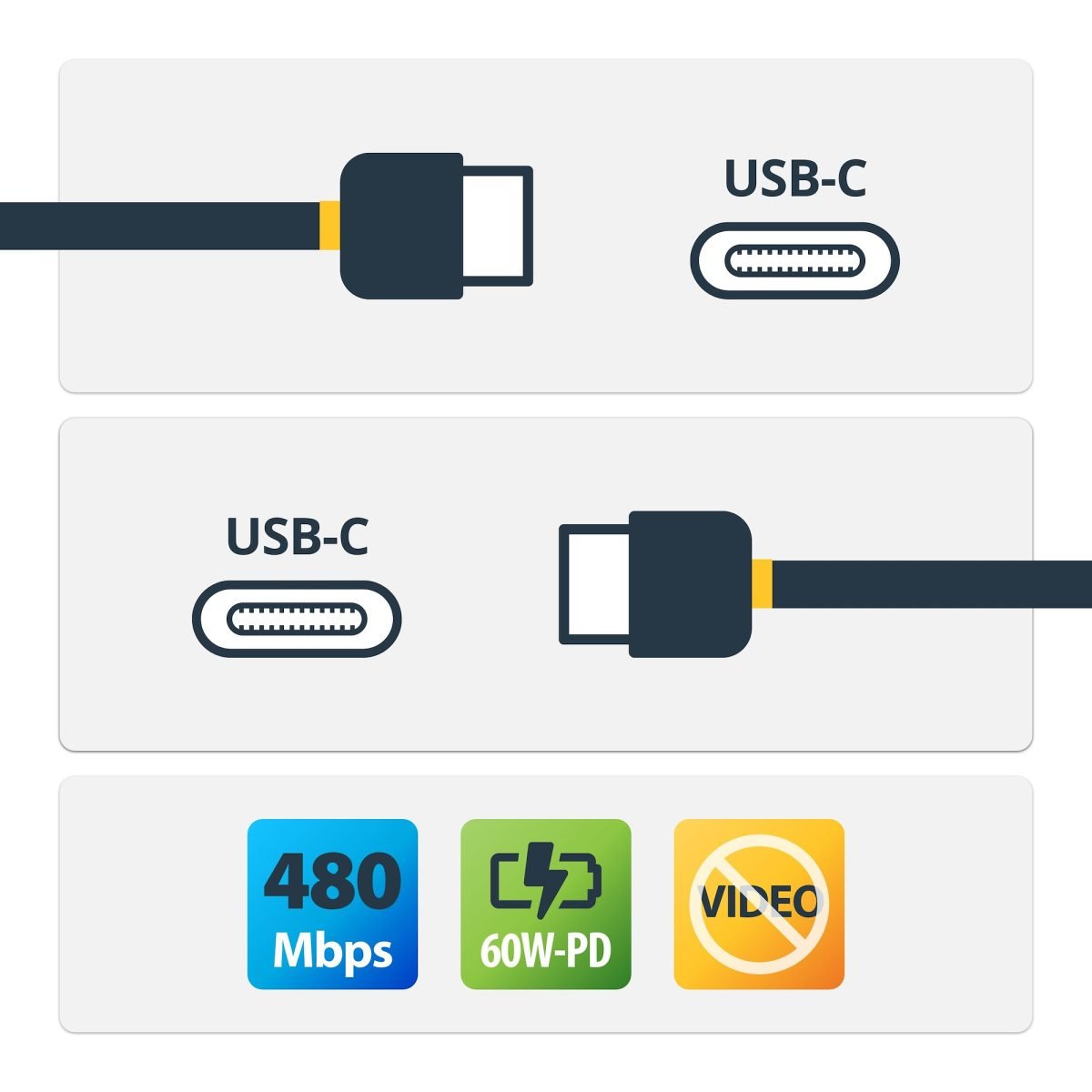 Startech.com 2m White USB C Charging Cable USB2CC2MNCWHE