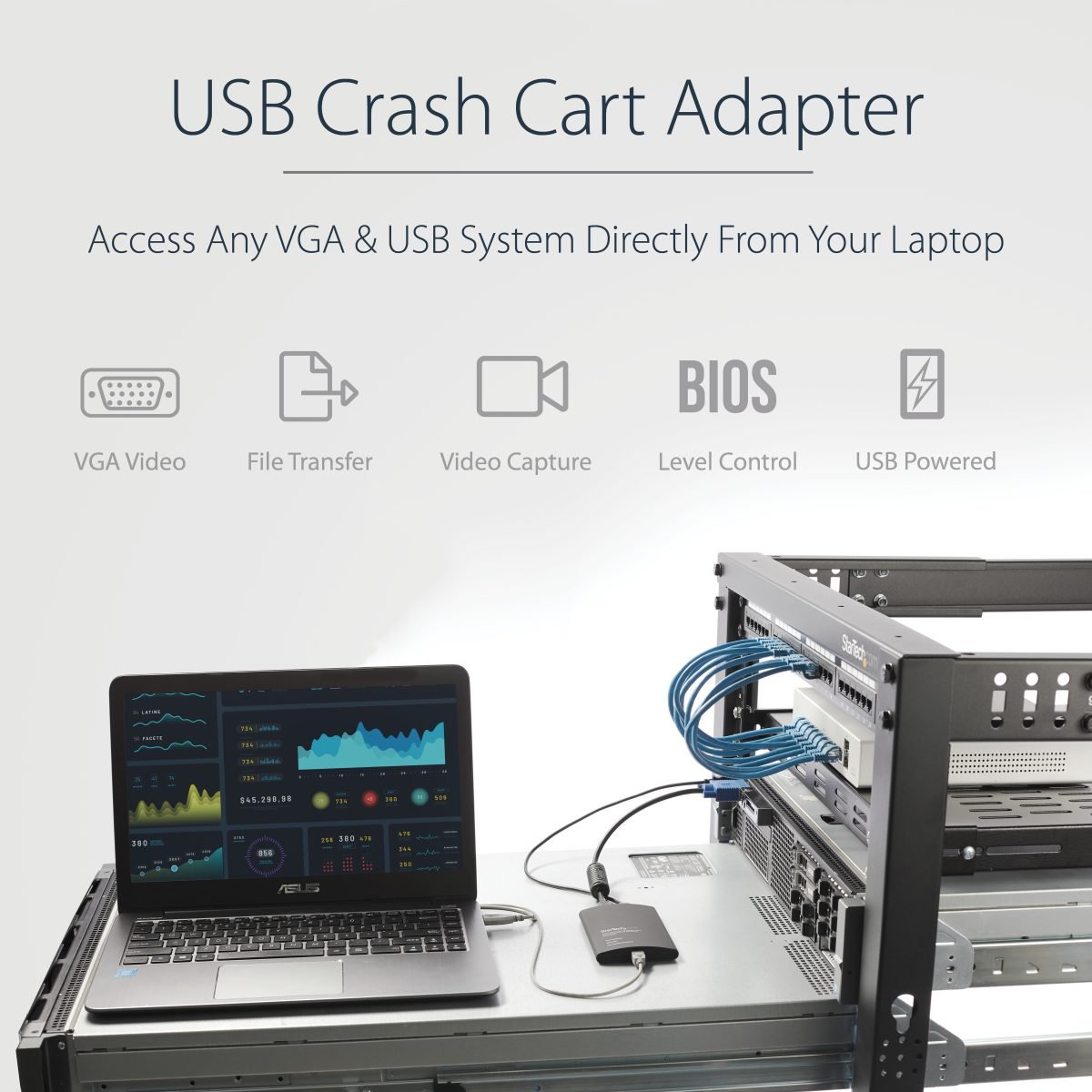 Startech.com KVM Crash Cart File Xfer TAA NOTECONS02