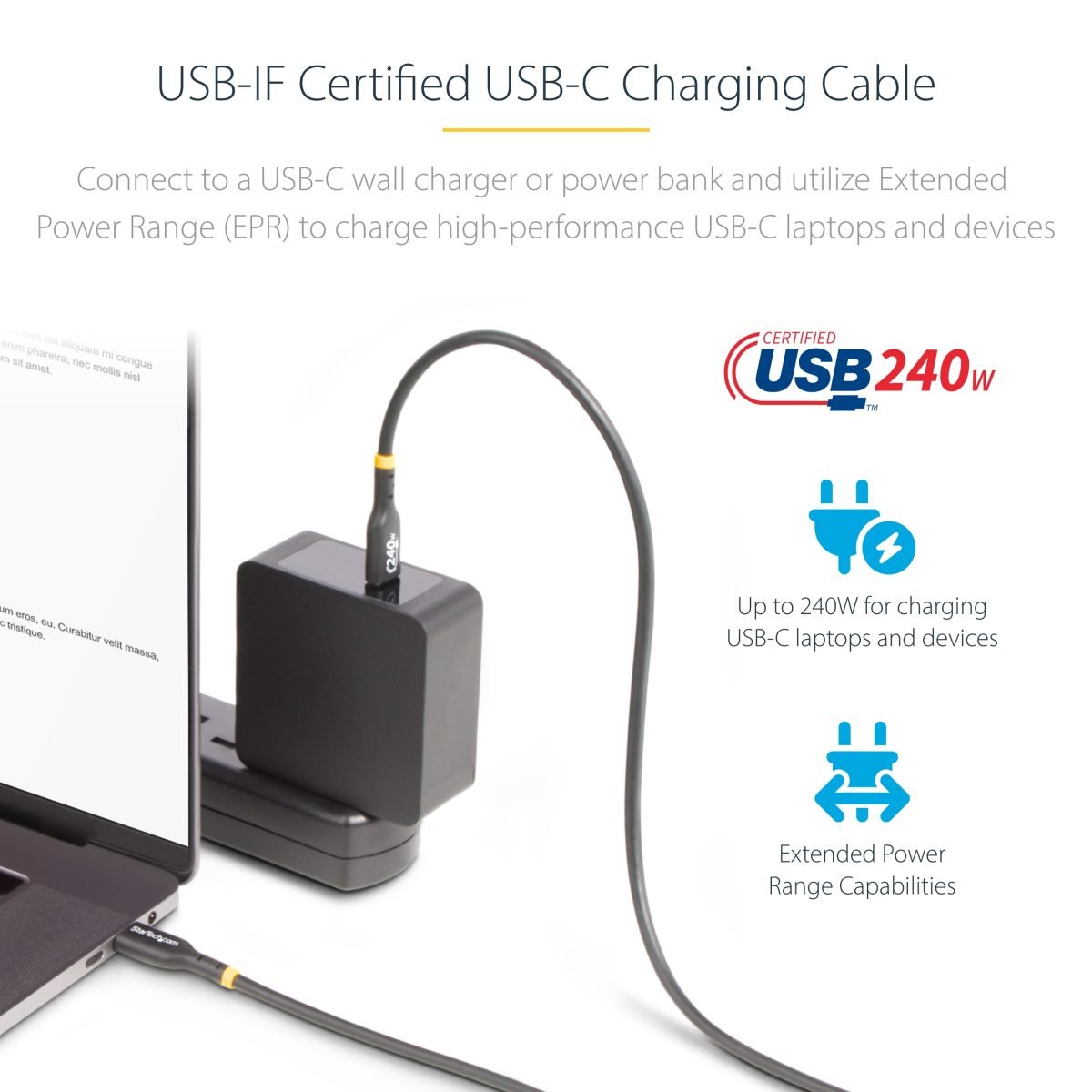 Startech.com USB-C Charging Cable 240W PD USB2EPR3FW