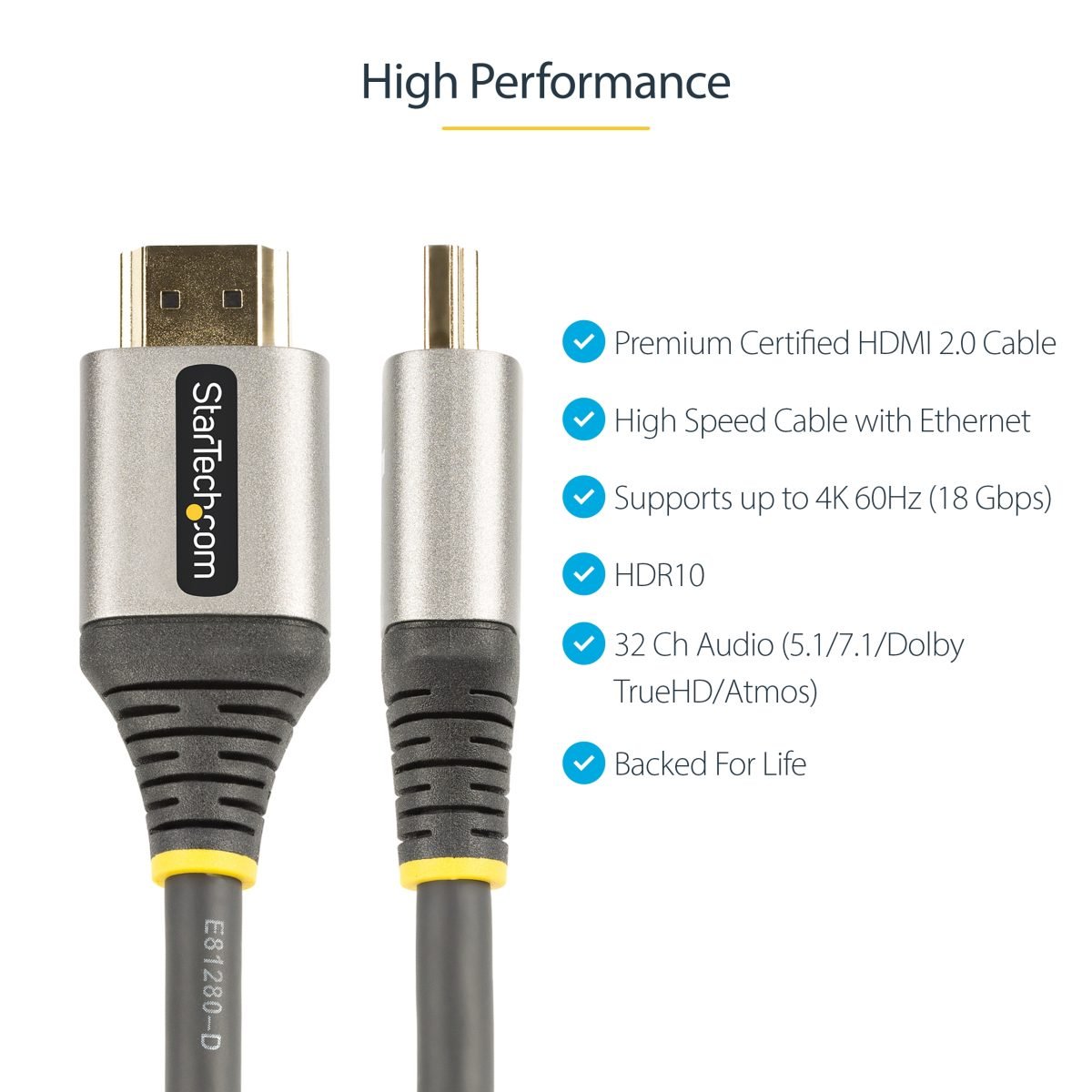 Startech.com 6ft Premium Certified HDMI 2.0 HDMMV2M