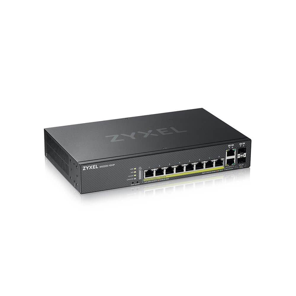 ZyXEL Communications 8 Port Gig PoE Plus 1YR NP GS2220-10HP
