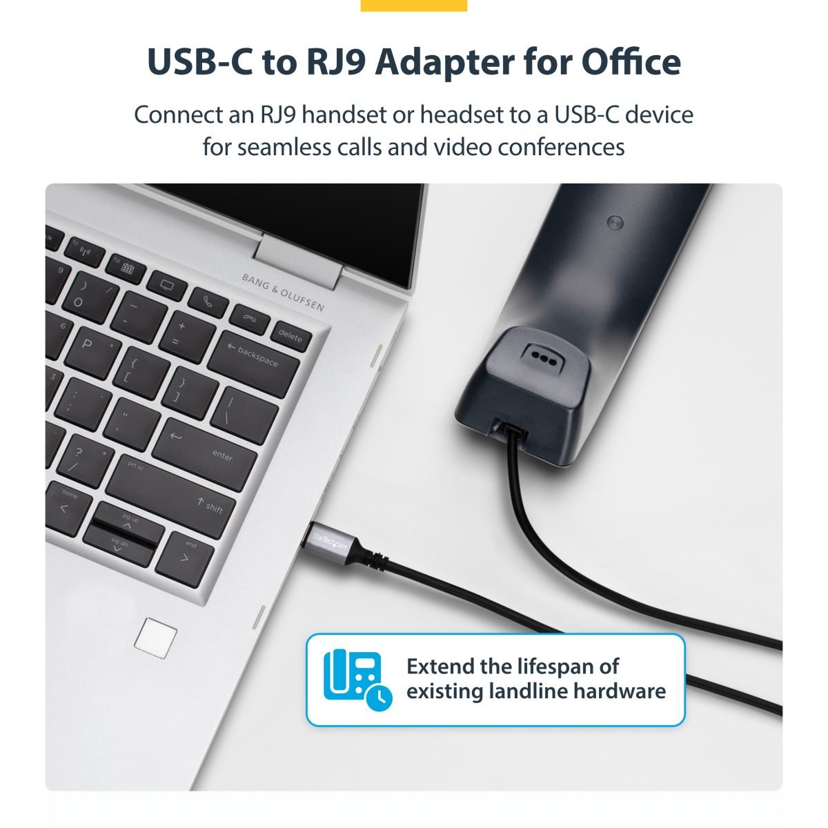 Startech.com USB-C to RJ9 Adapter/Dongle UR9-HEADSET-ADAPTER