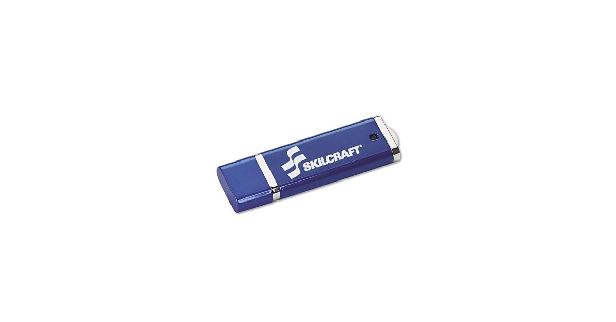 AbilityOne SKILCRAFT USB Flash Drive, 256-Bit AES Encryption, 8GB 7045-01-558-4993