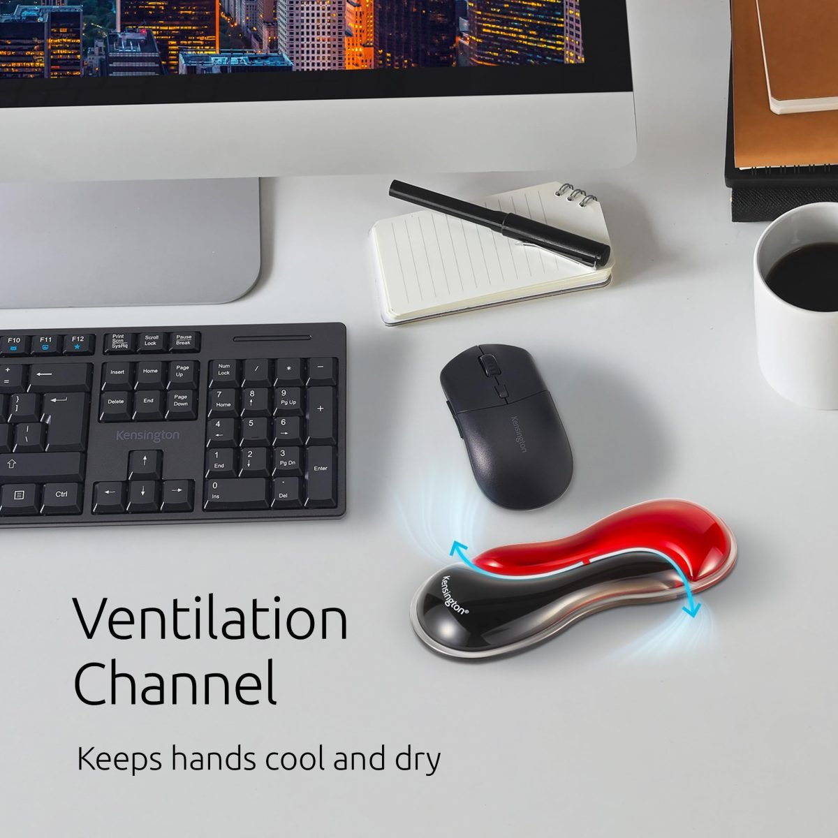Kensington SlimDuo Gel Mouse WristRest Rd K62440NA