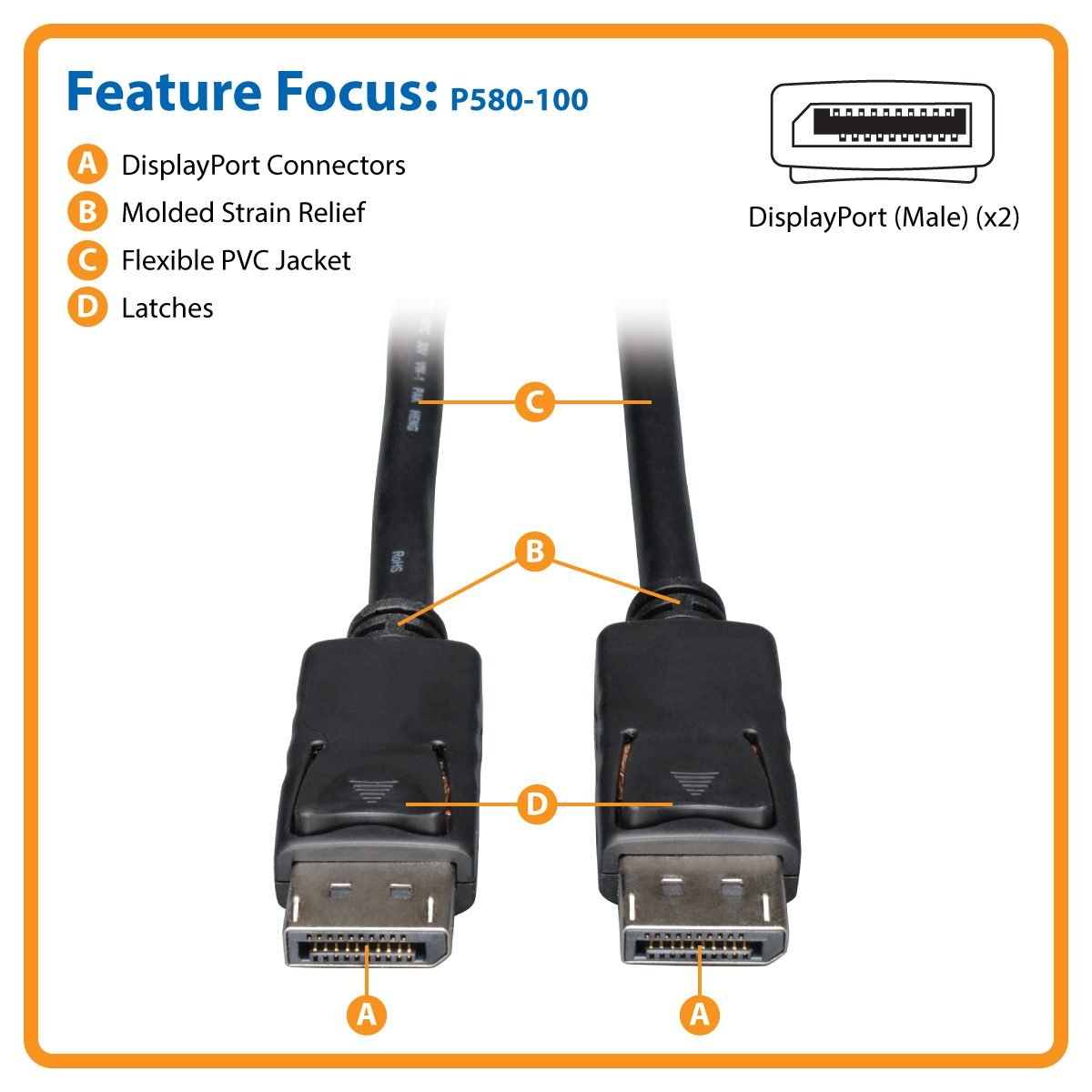 Eaton 100' Displayport Cable P580-100