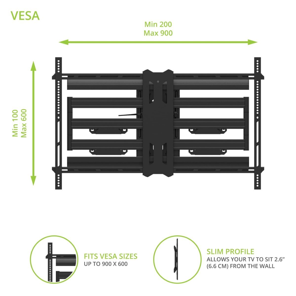 Kanto Living Pro Series Adjustable TV Mount PMX800