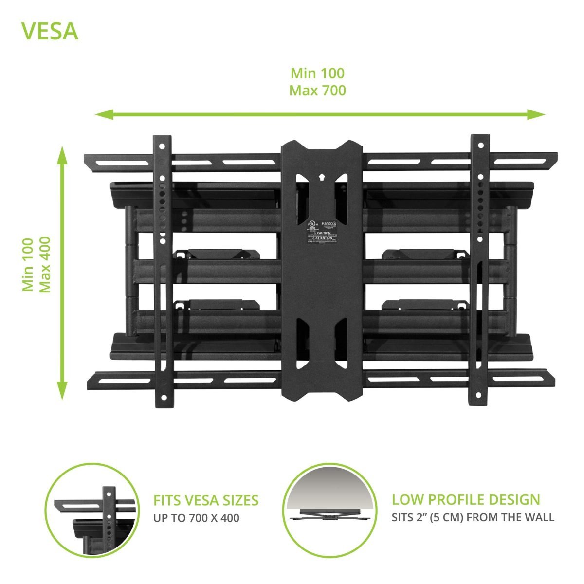 Kanto Living Full Motion TV Wall Mount for PDX680