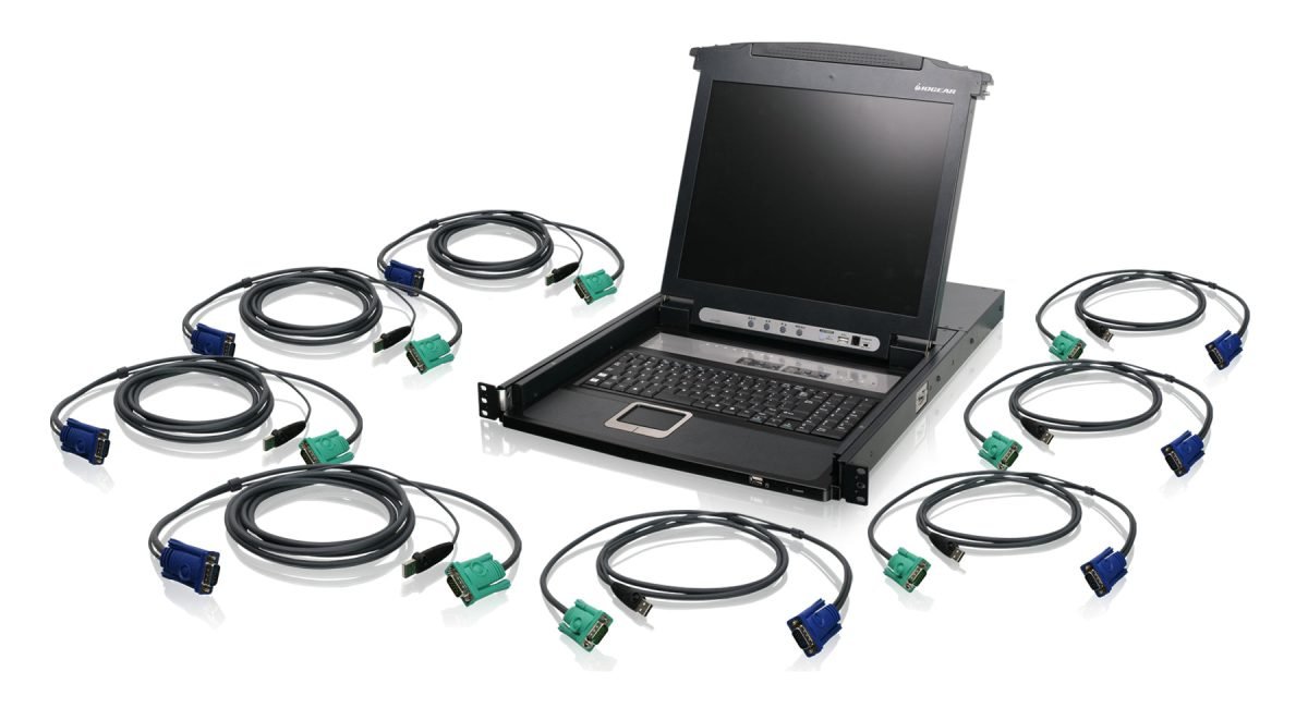 IOGEAR 8PORT 17IN LCD COMBO KVM SWITCH GCL1808KITUTAA
