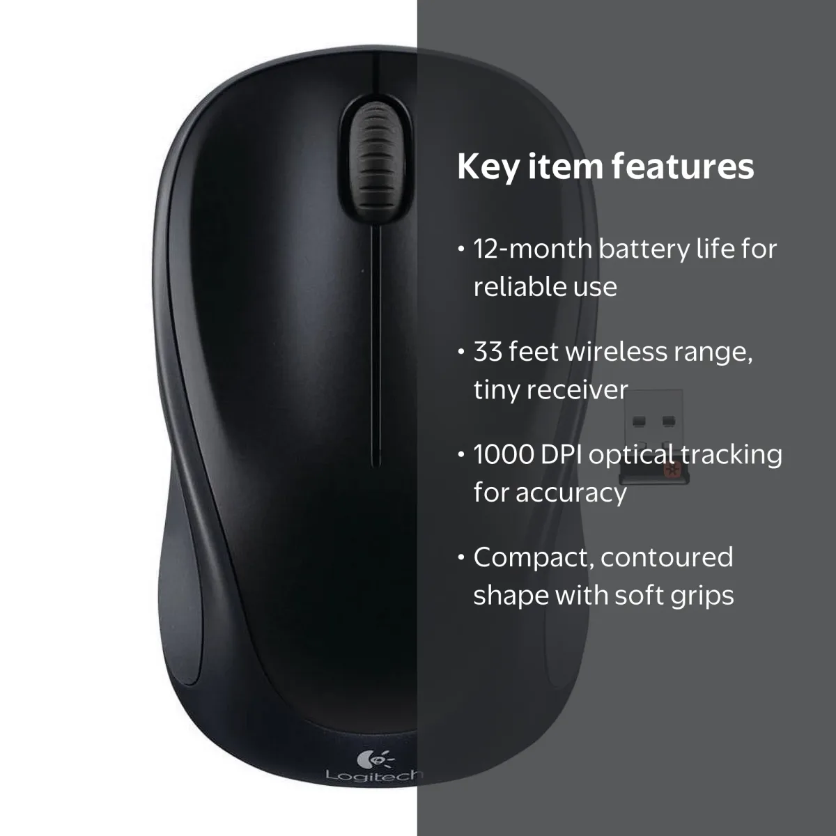 LOGITECH - COMPUTER ACCESSORIES WRLS MOUSE M317 BLACK 910-003416
