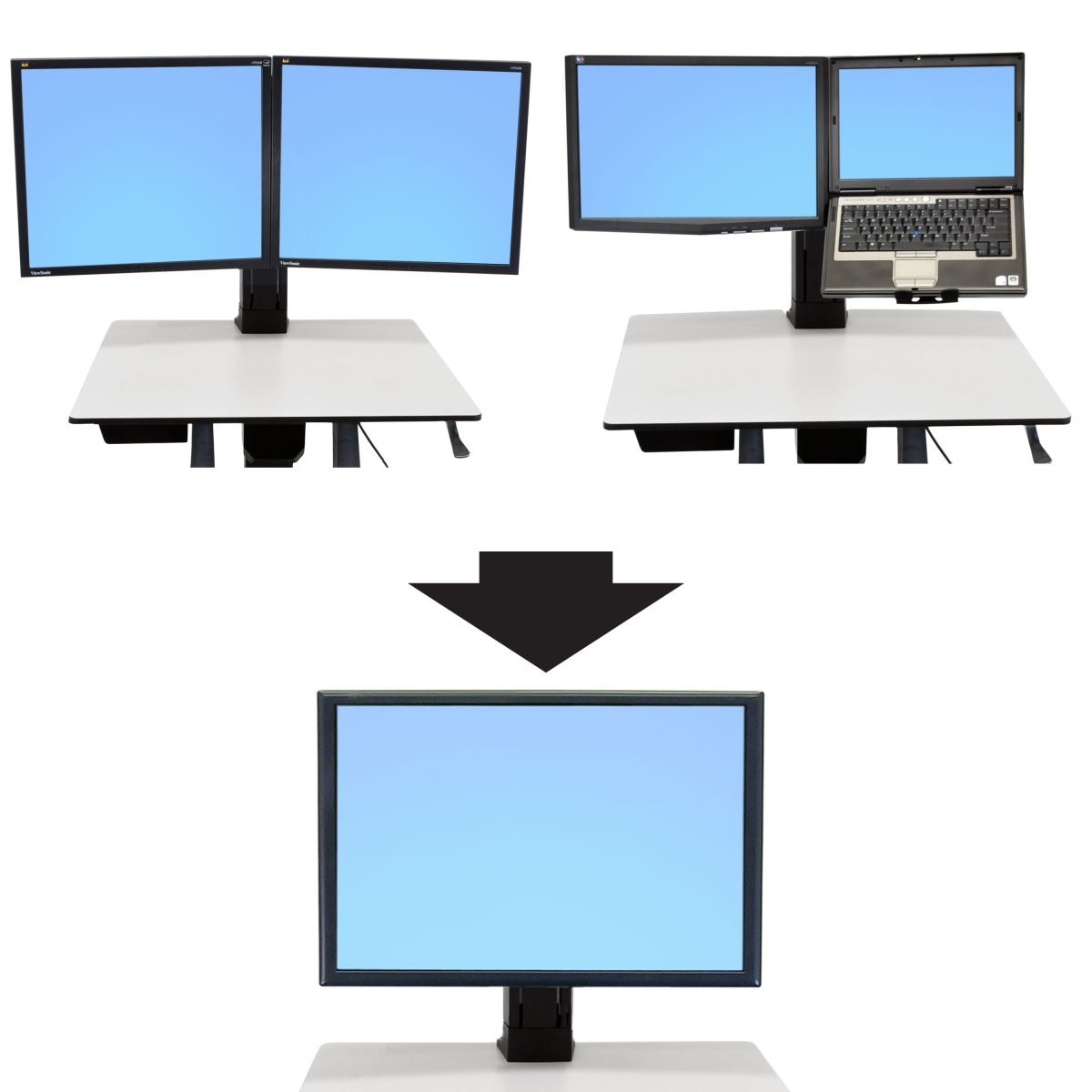 Ergotron WorkFit C Convert to Single 97-607