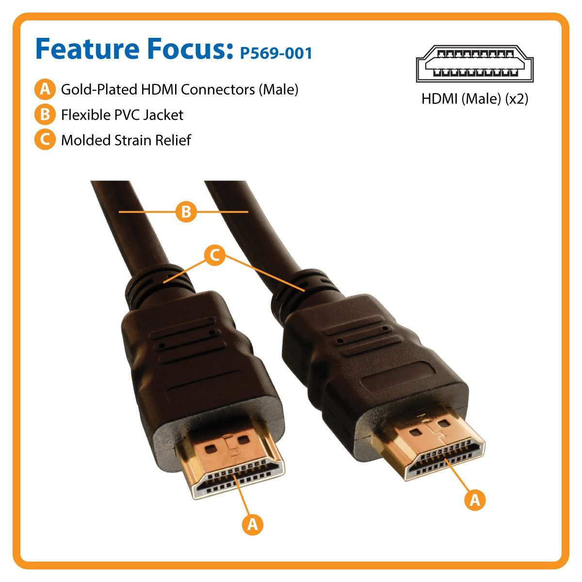 Eaton HDMI Cable 4K 1ft P569-001
