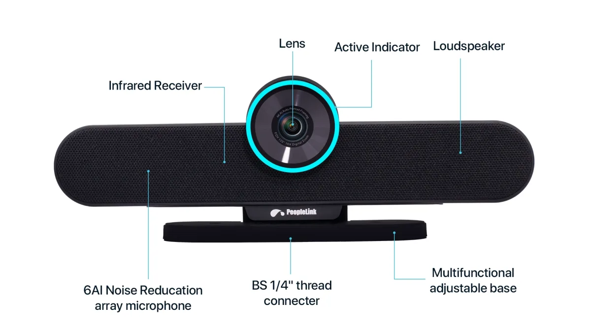 Peoplelinkvc 4K AF Camera Soundbar 20MP PPL-PVC-PCS-2K