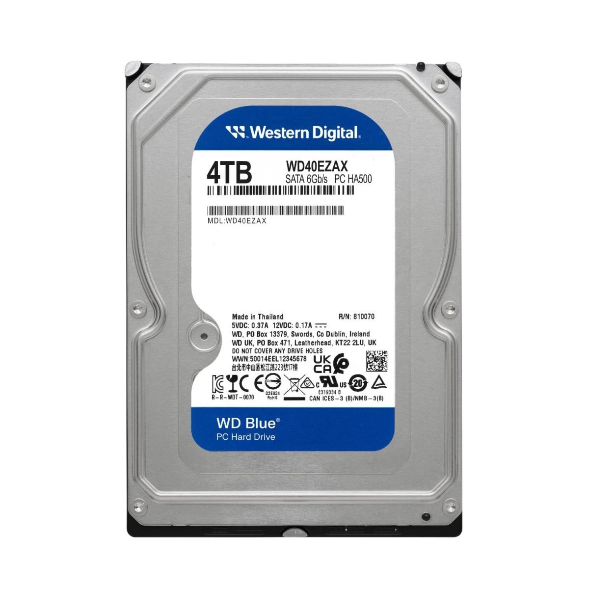 WESTERN DIGITAL-DESKTOP SINGLE 4TB WD BLUE SATA 3.5IN WD40EZAX
