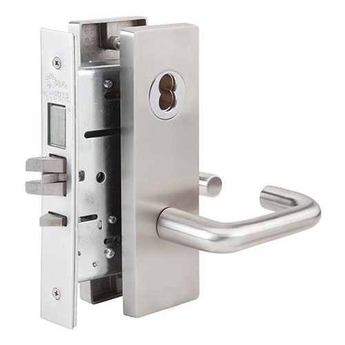 AbilityOne SKILCRAFT Lockset, Mortise, Office Function, Wide Escutcheon Trim, Dallas-style Lever 5340-00-NIB-0281
