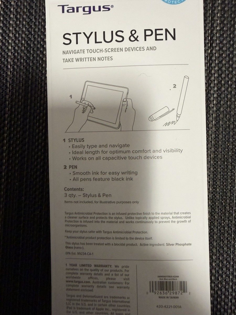 Targus Stylus Pen Blue Red Black AMM0601TBUS