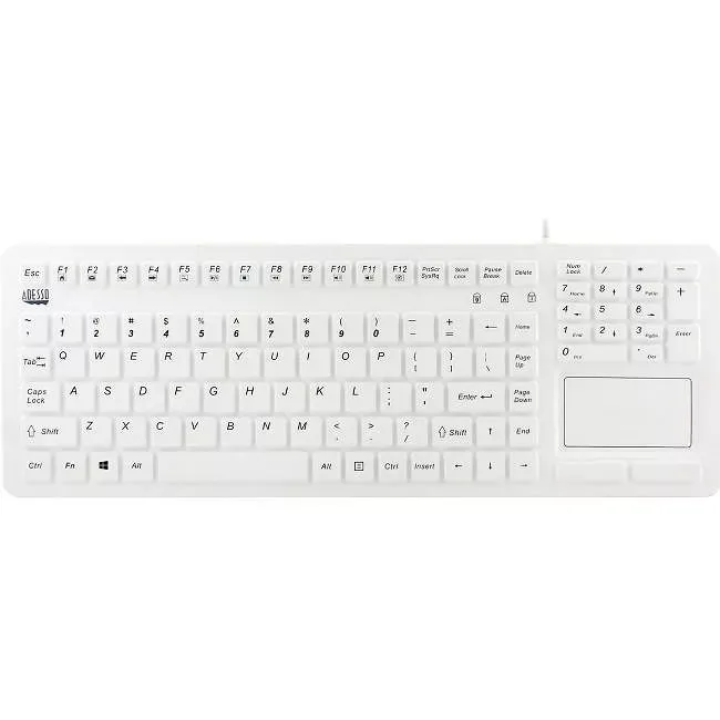Adesso Waterproof Touchpad Kyb Wh Sil AKB-270UW
