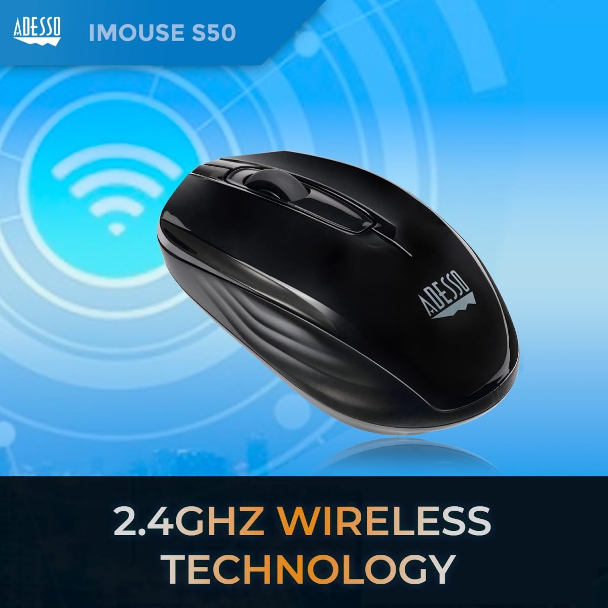Adesso 2.4GHz Mini Optical 3BTN Mouse iMouseS50