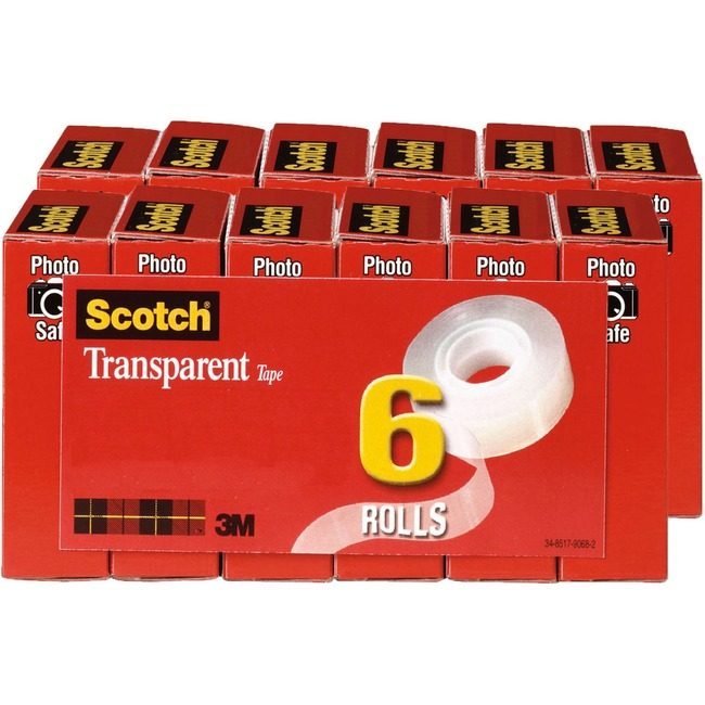 3M Company Tape Roll Trns 1/2X1296 6 Pack MMM6006PKBD