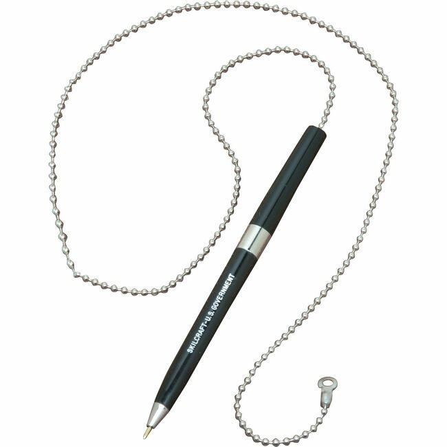 Pen Ballpoint W/Chain Black NSN4493740