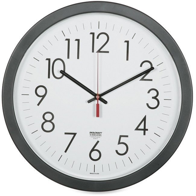 Clock Wall Quartz BK 14.5" NSN6237483
