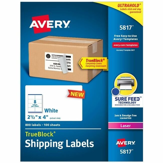 Avery Products Corporation Label Paper White 2-1/2X4 AVE5817