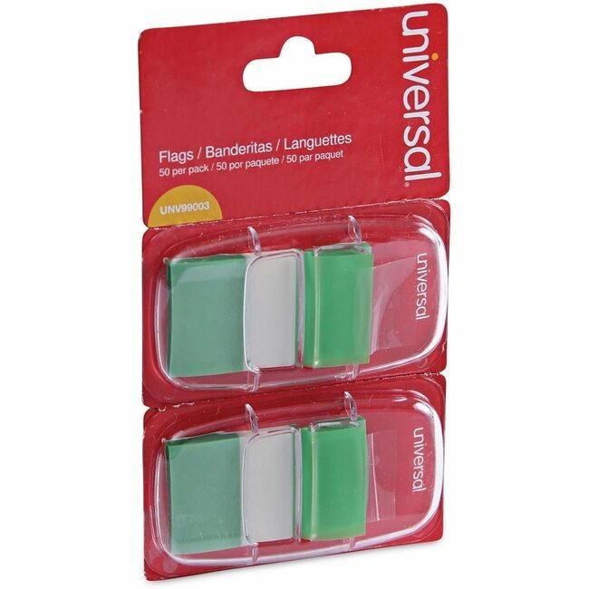 Universal Office Products Flag 1"X1.77"PAGE 100 Green UNV99003