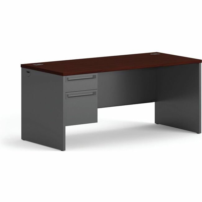 The HON Company Desk L/Sngl Ped 66" MY/CCL HON38292LNS