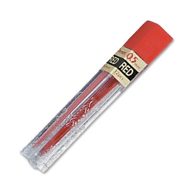 Pentel of America Refill Lead 0.5MM 12 PC Red PENPPR5