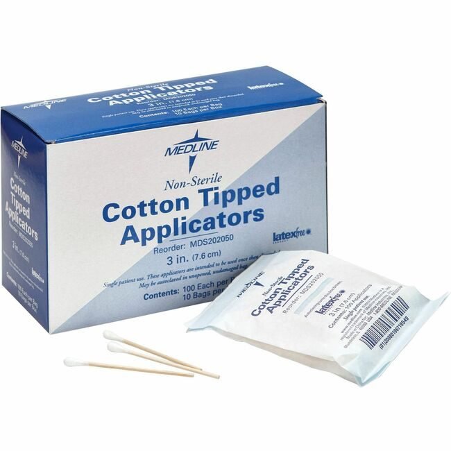 Medline Industries Applicator Tip Cotton 3" 1M MIIMDS202050