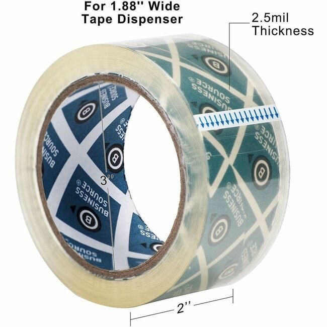 Business Source Tape Acrylic Clear 2"X55YD BSN64033