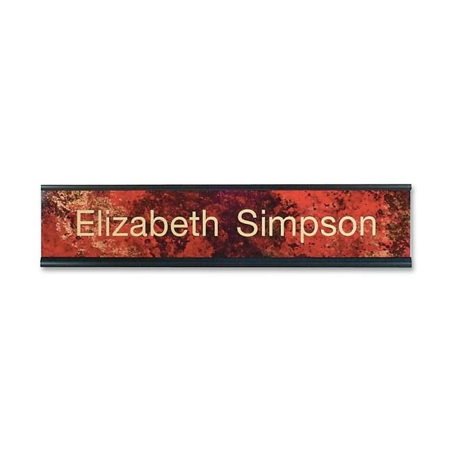 Xstamper Sign Dsk Stnd Aluminum 2X10 Black XSTK37