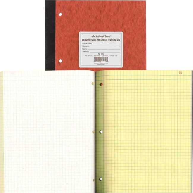 Dominion Blueline, Inc. Schneider Vizz Notebook Lab 4X4 QUAD Brn RED43649