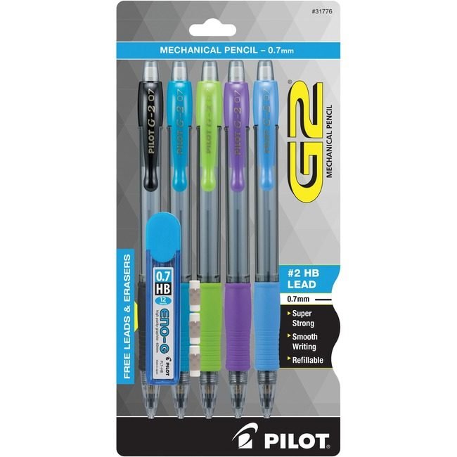Pilot Corporation of America Pencil Mech G2 Assorted 5 Pack PIL31776