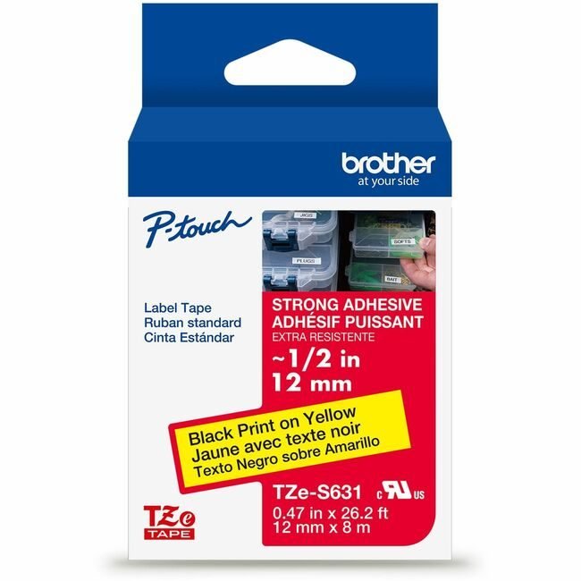 Brother International Tape Indust 1/2"-BK/YW BRTTZES631G