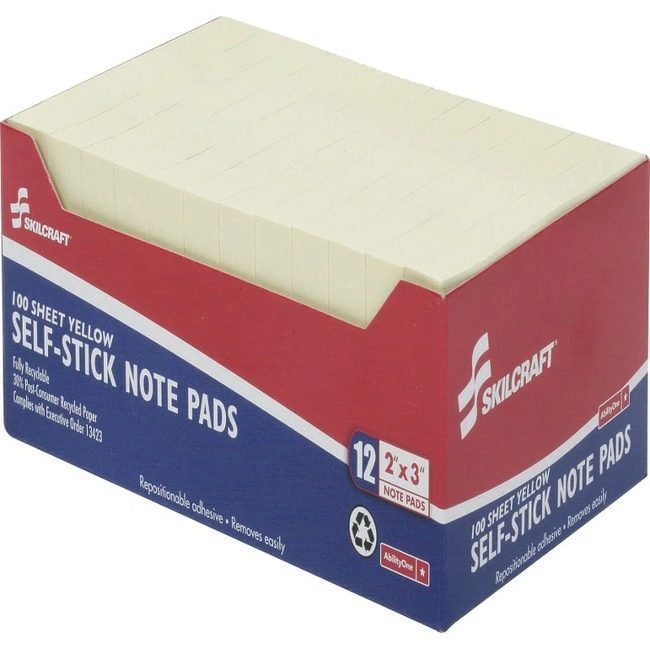 SKU-LEVEL VERIFICATION REQUIRED Notepad Slfstk Unrld 2X3 Yw NSN2074356