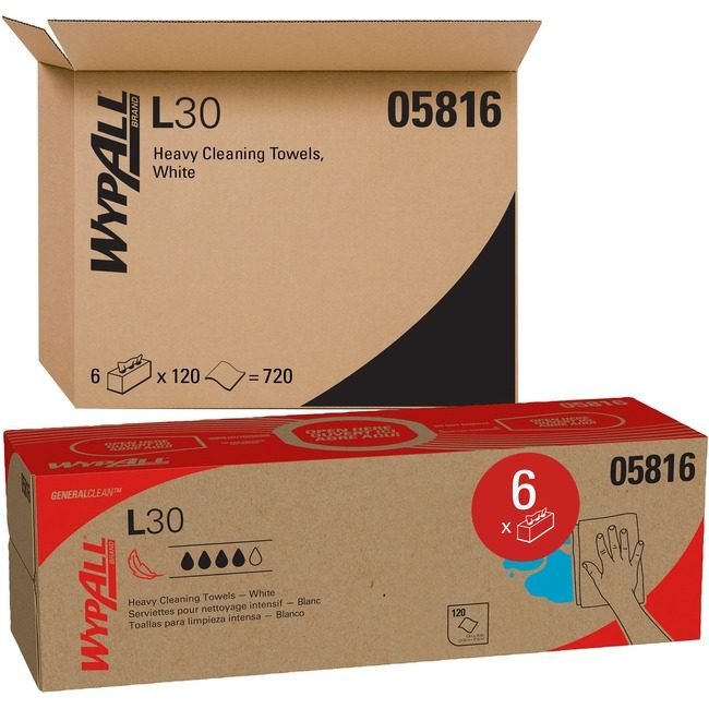 Kimberly-Clark Professional Kleenex / Scott / WypAll / Kimtech Wipe L30 Pop Up 120 White KCC05816
