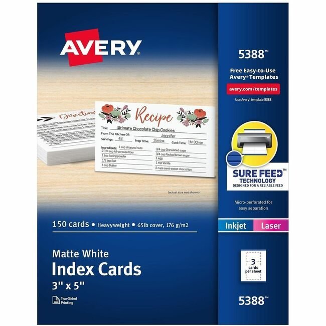 Avery Products Corporation Card Index Lsr/Inkjt 3X5 We AVE5388